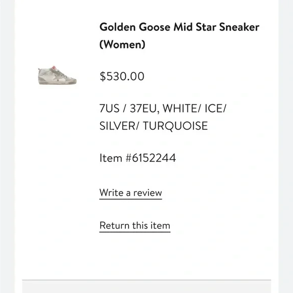 Golden Goose Mid Star High-Top Sneakers - Gray & White with turquoise/hot pink - Picture 7 of 7